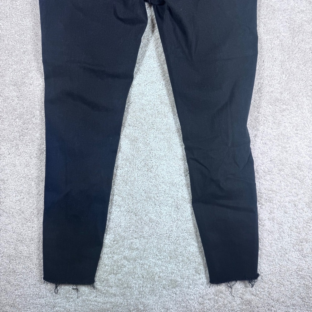 Judy Blue Black Distressed Skinny Jeans Leopard Patch Raw Hem JB82168BK 11/30 - Picture 9 of 12